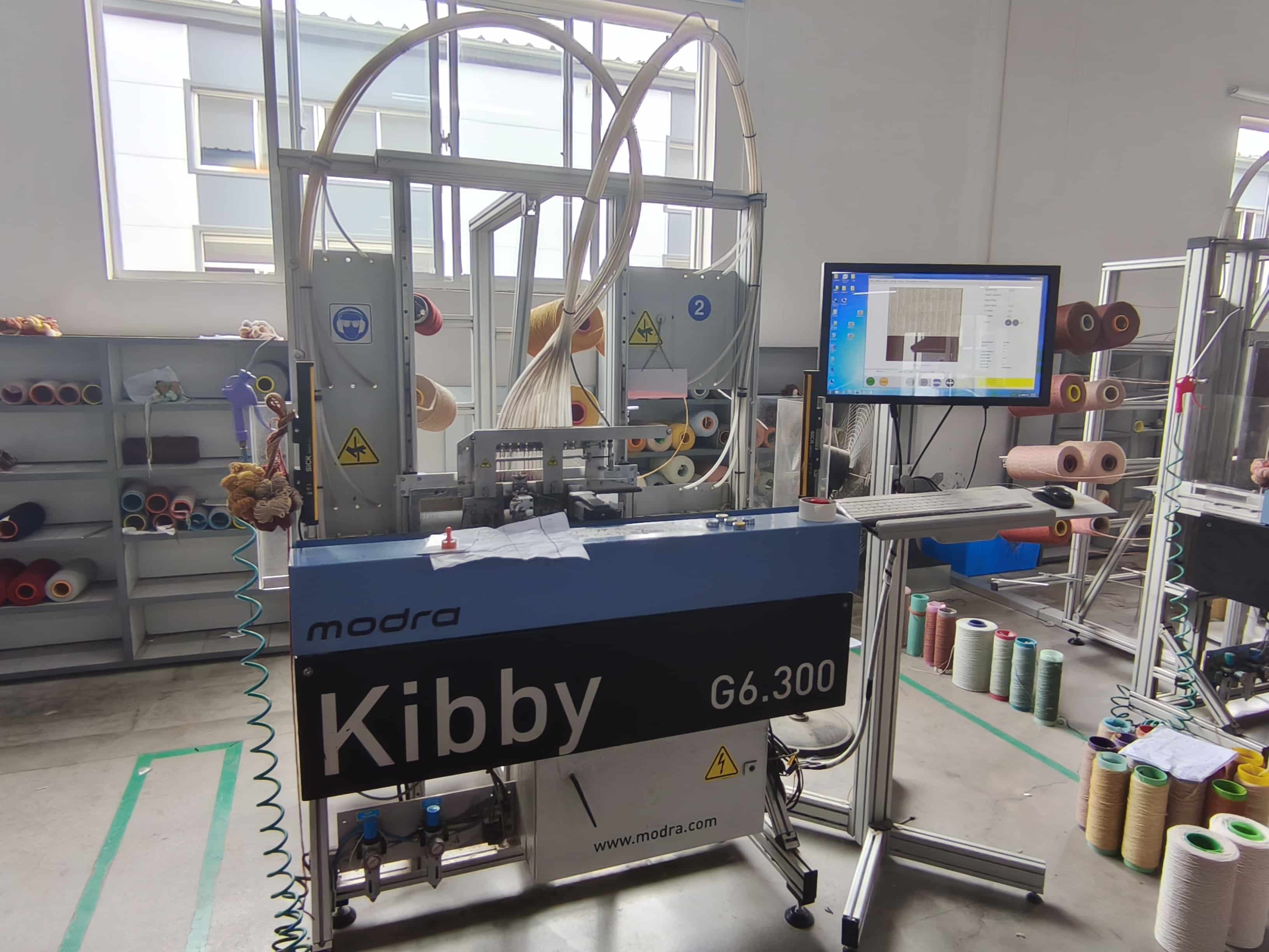 Kibby G6.300 carpet small-sample tufting machine with multiple yarn feeds and digital pattern display
