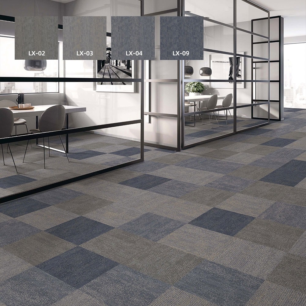 Heavy Traffic Solution-Dyed Nylon Carpet Tile - Textured Multi-Level Loop Design for High-End Office & Hotel