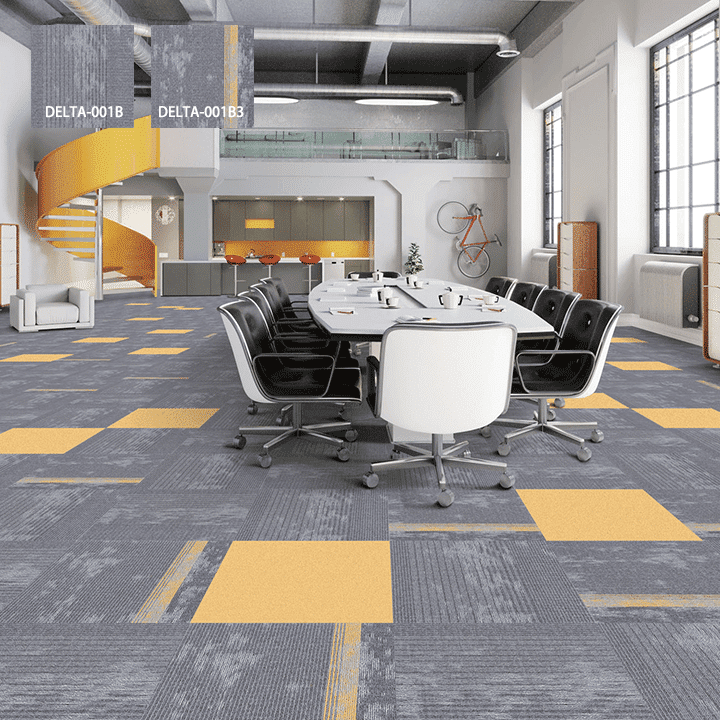 Heavy Traffic Solution-Dyed Nylon Carpet Tile - Textured Multi-Level Loop Design for High-End Office & Hotel