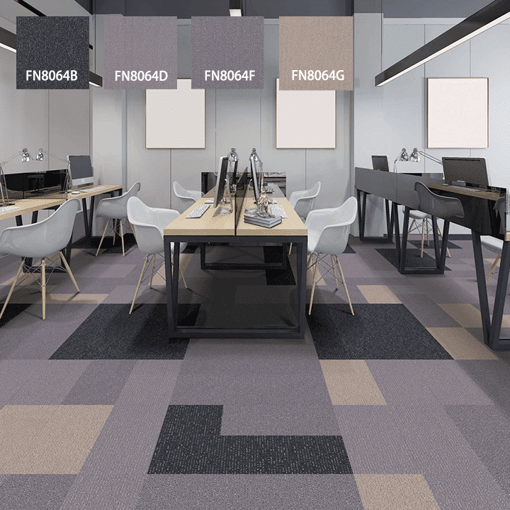 100% Solution-Dyed Nylon Modular Tiles - Bleach Resistant Multi-Level Loop Flooring with Anti-Static PVC Base