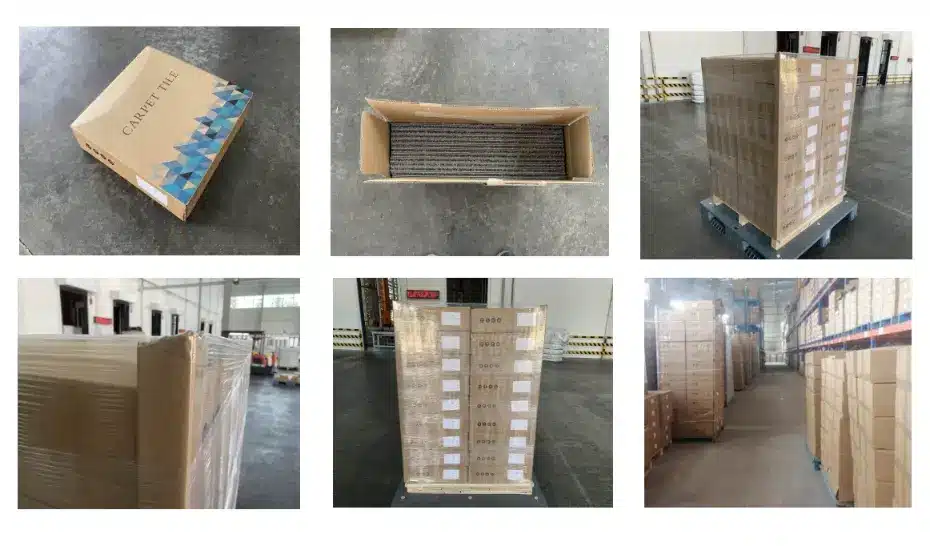 Installation of high-performance carpet tiles in a corporate headquarters by QianQiao manufacturer.