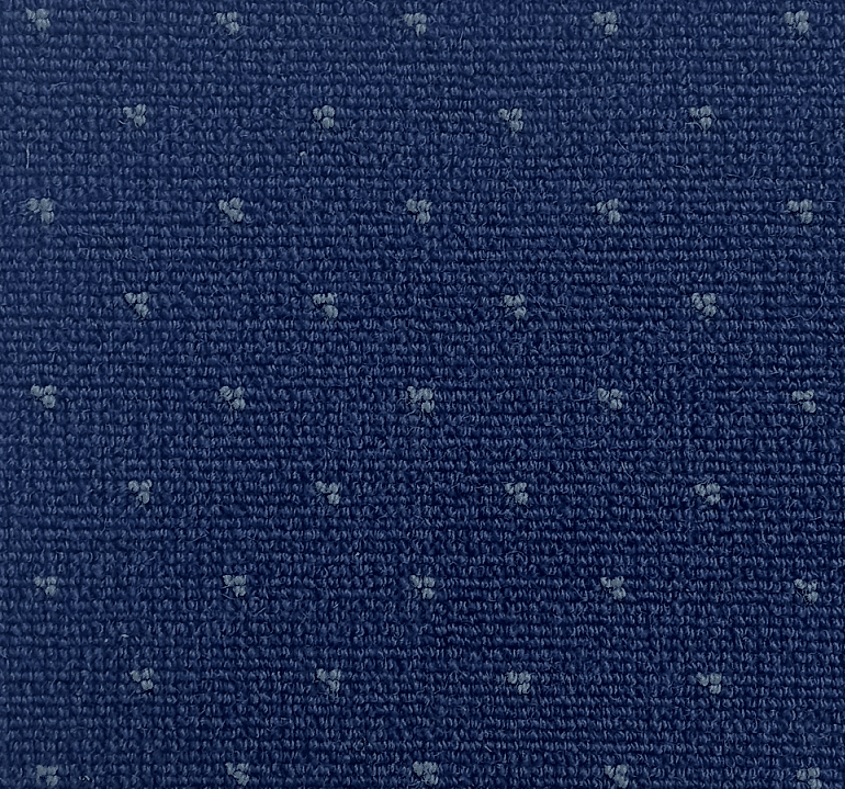 Blue aircraft aisle carpet with emergency guide line for airplane interior