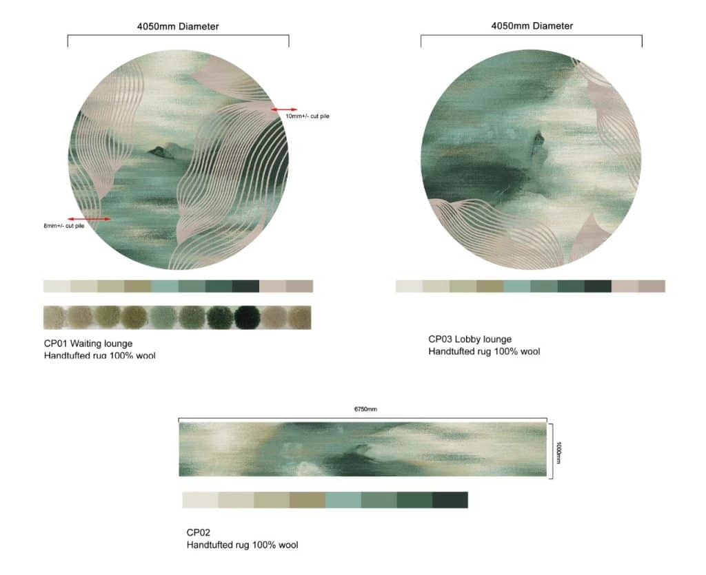 High-End Hand Tufted Rugs for a Luxury Hotel Lobby