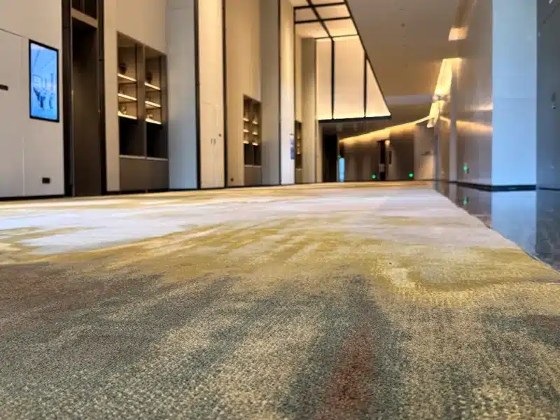 QIANQIAO Carpet luxury hotel carpet project at Changsha Yuelu Marriott Hotel featuring custom Axminster carpet and handmade wool carpet