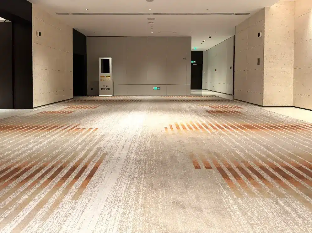 Luxury Axminster carpet installed in Changsha Tianxin DoubleTree by Hilton Hotel ballroom